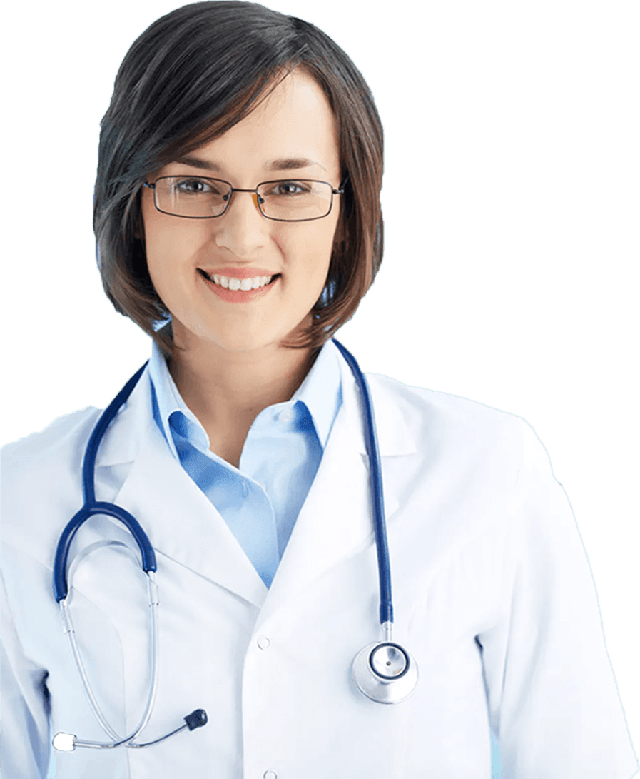 female general practitioner with stethoscope